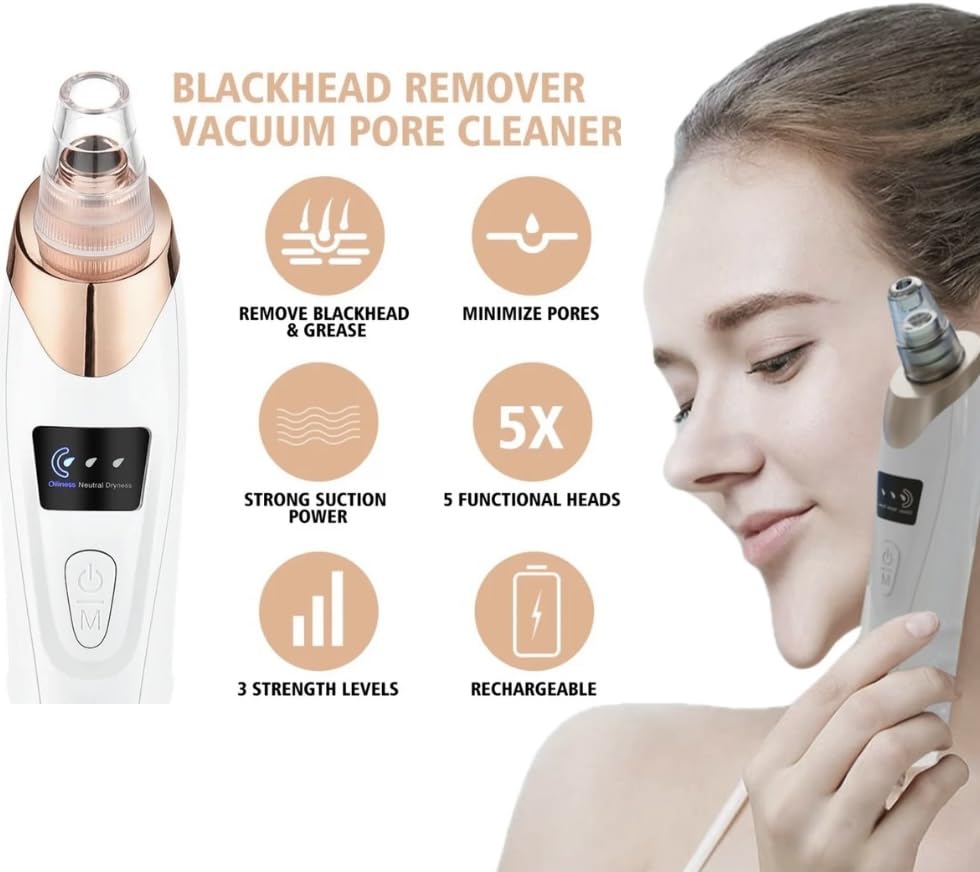 5 in 1 Electric Blackhead Acne Oil Remover Machine